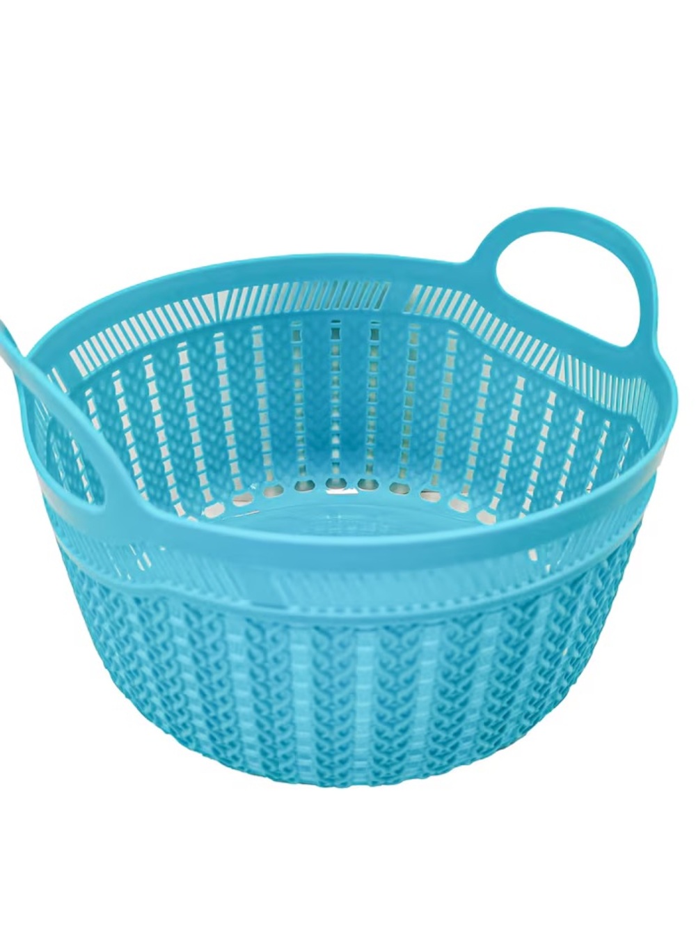 New Essential Round Basket Panier with Handles Plastic Turquoise
